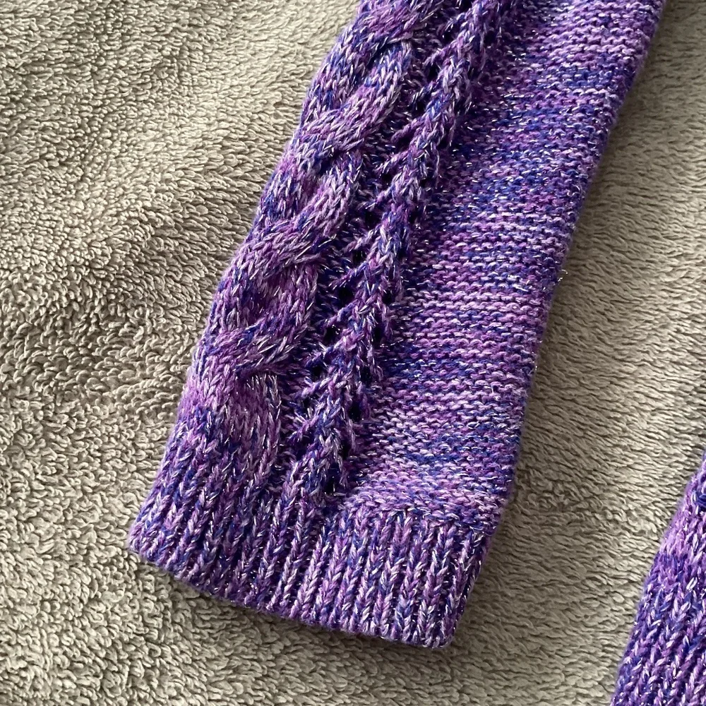 Justice Girl Purple Knit Sweater Size 8 Sparkle